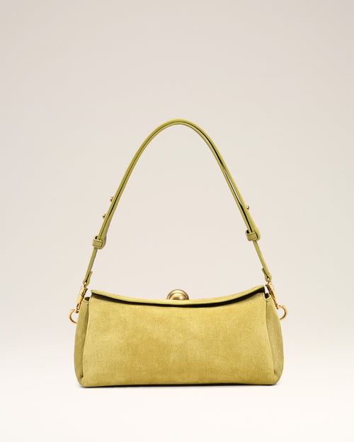                             Green Suede Leather Carrousel Bag - 3                         - Ami Paris