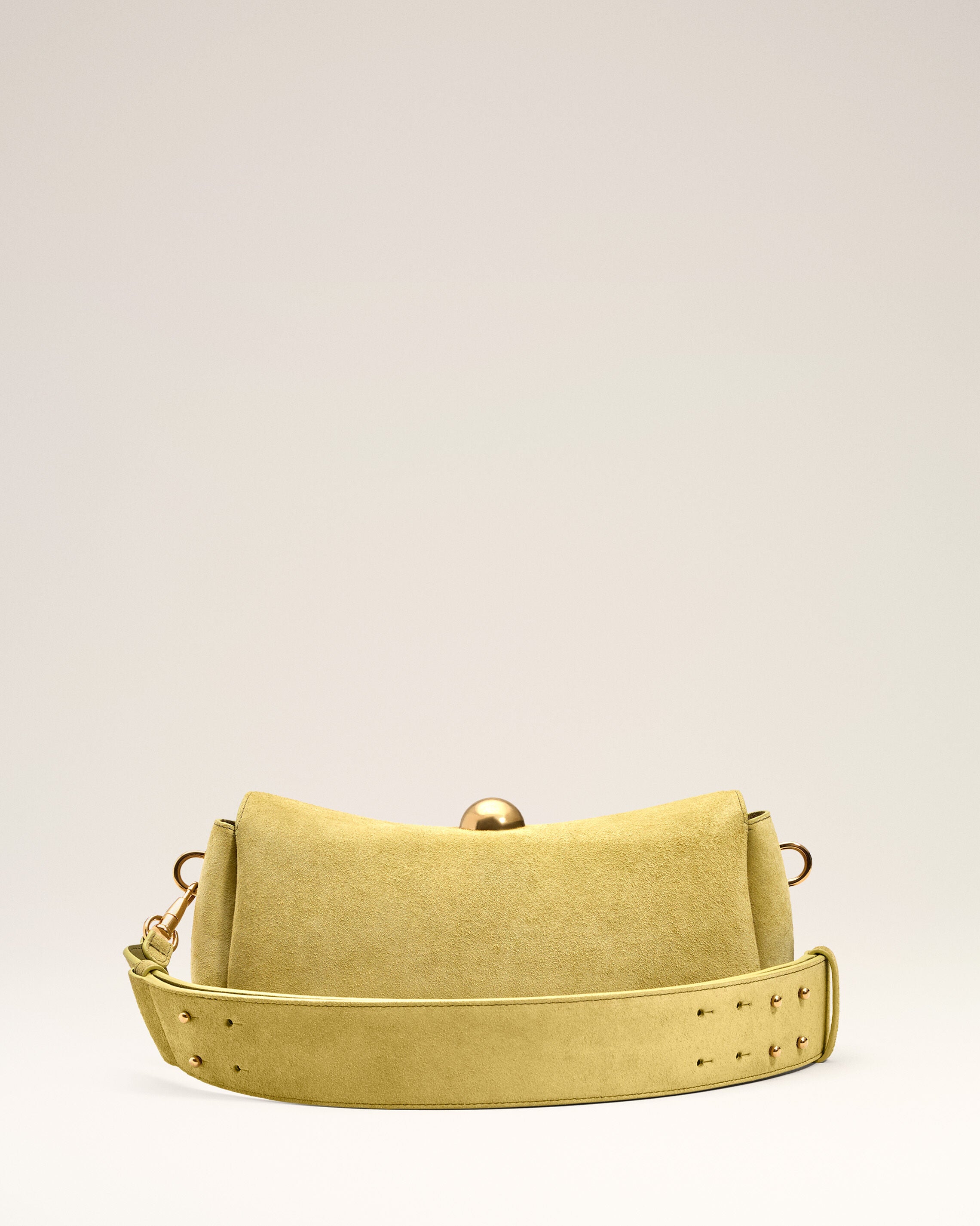 Green Suede Leather Carrousel Bag - 5