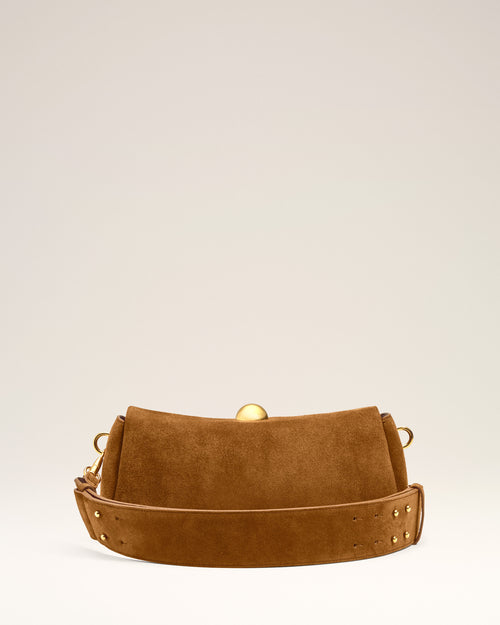 Bolso Carrousel de piel de ante marrón - Hombre - 5 - AMI Paris - Ami Paris