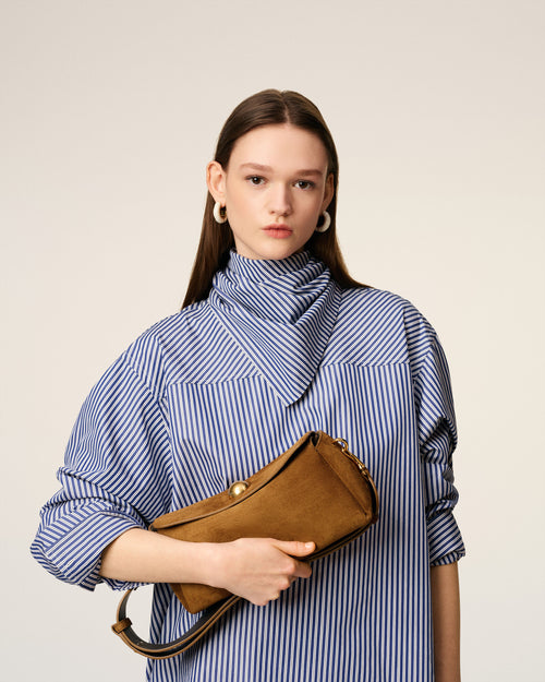                                     Brown Suede Leather Carrousel Bag - 3                                 - Ami Paris