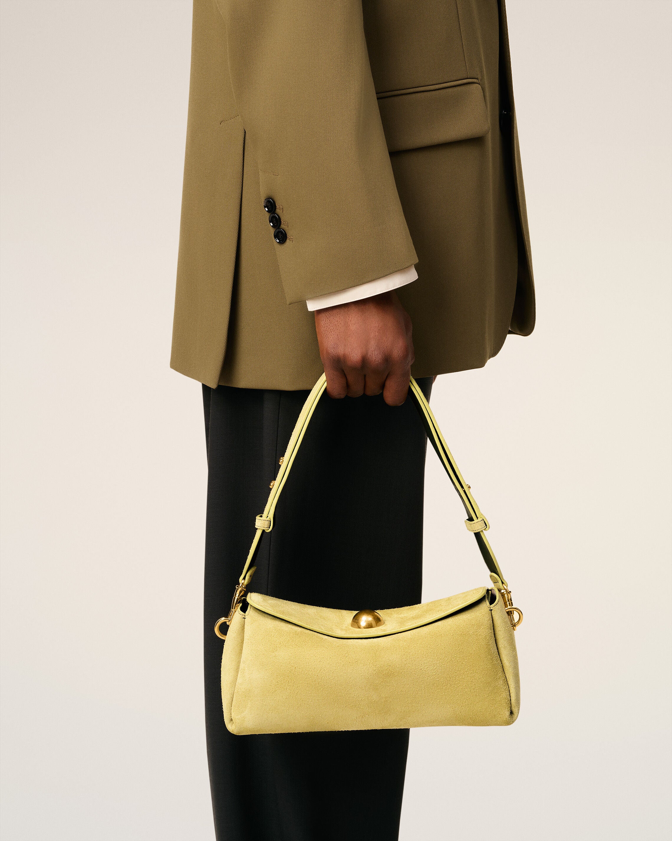 Green Suede Leather Carrousel Bag - 2