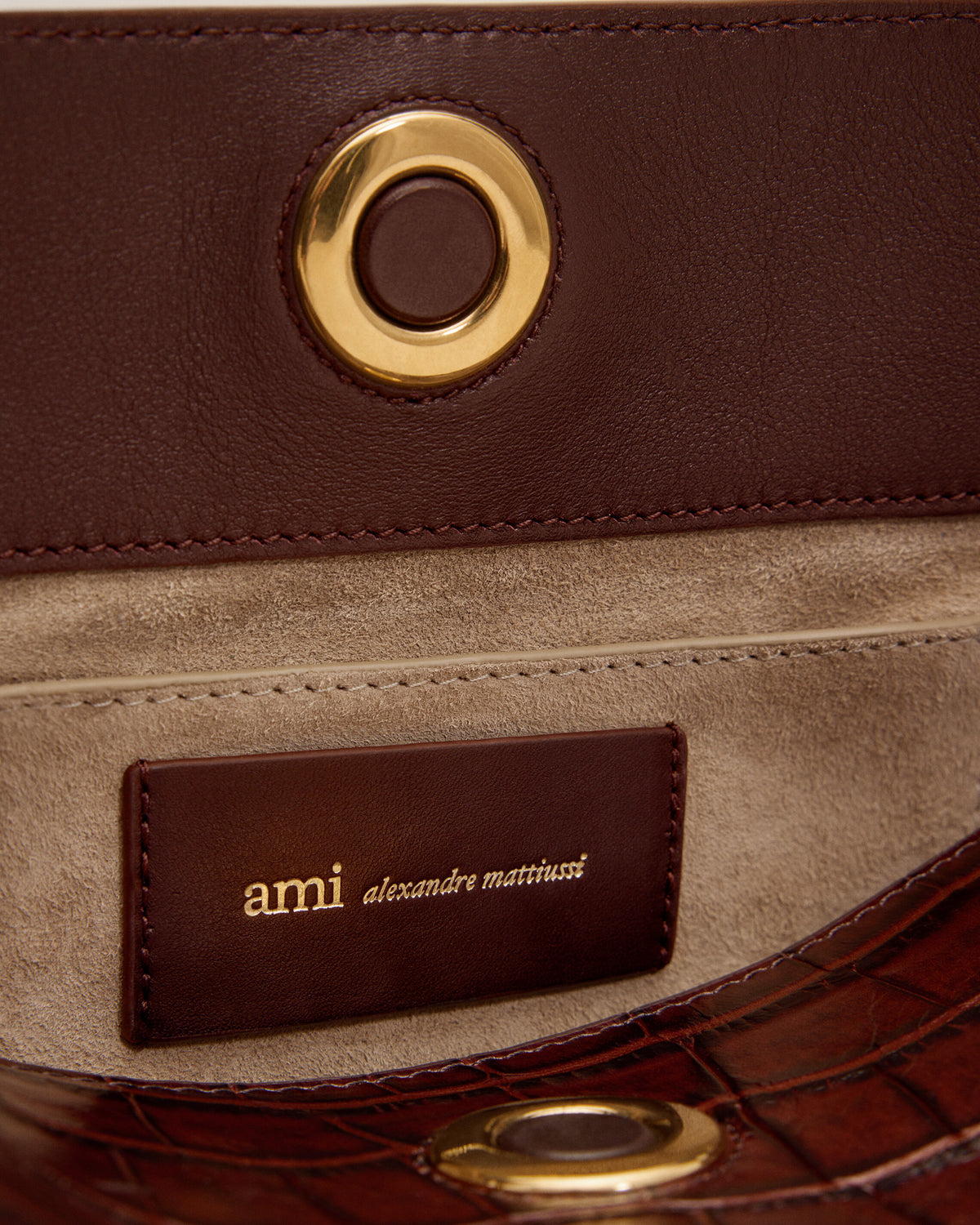 Brown crocodile embossed cow leather Carrousel bag - 14
