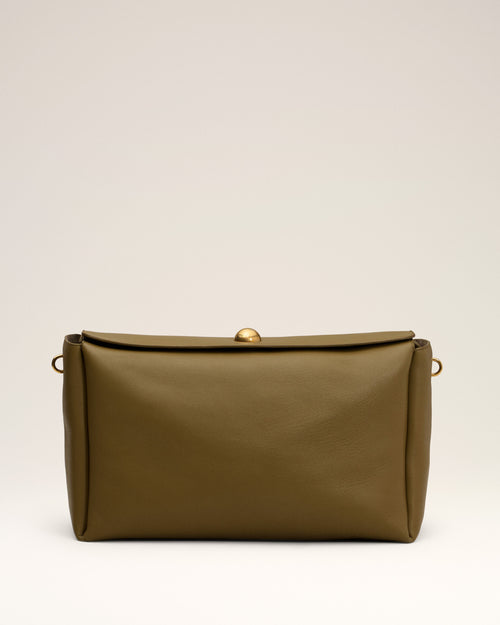 Khaki Leather Large Carrousel Bag - 10 - Ami Paris
