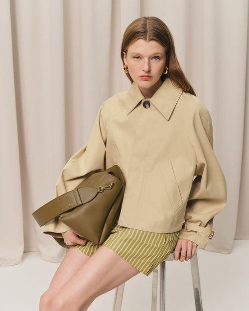 Grand Sac Kaki Carrousel En Cuir - 15 - Ami Paris