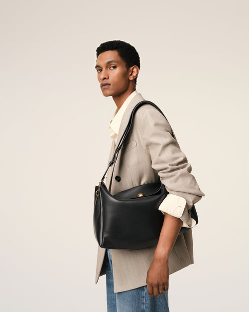 Grand Sac Noir Carrousel En Cuir - 1 - Ami Paris