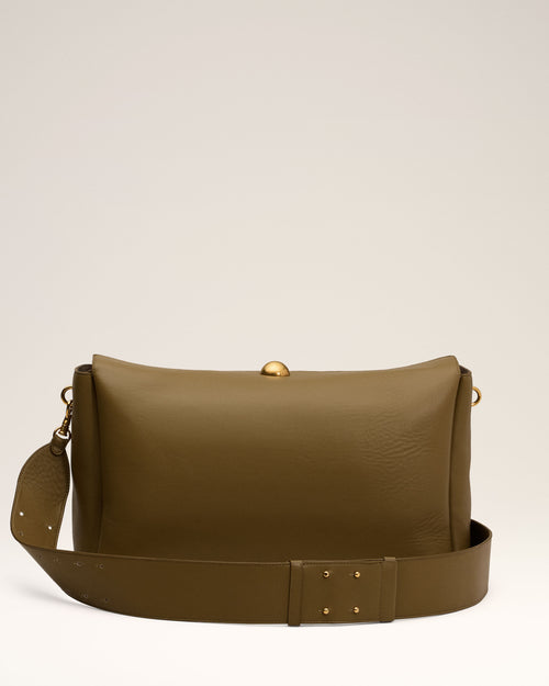 Khaki Leather Large Carrousel Bag - 4 - Ami Paris