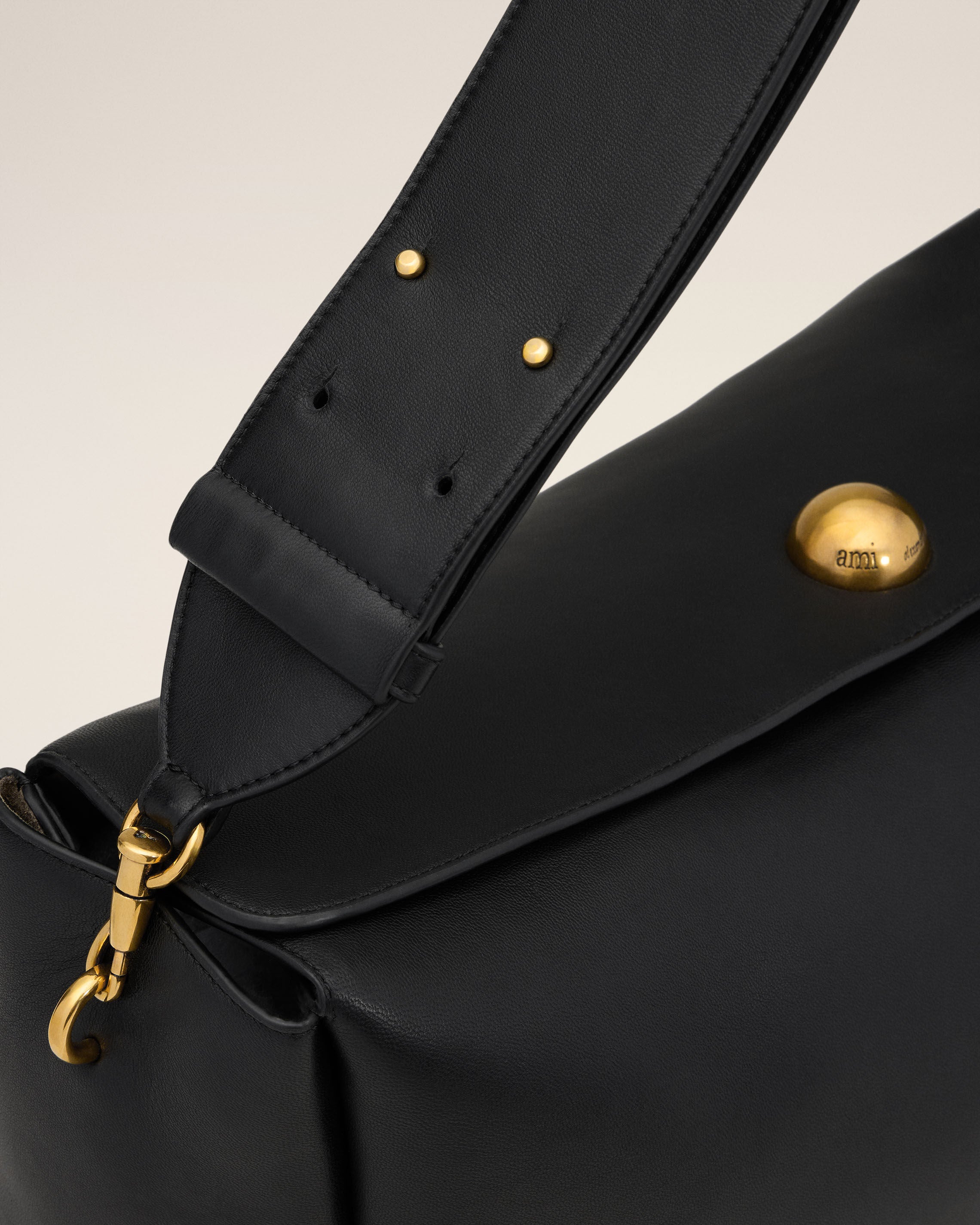 Bolso Carrousel grande de piel negra - 6