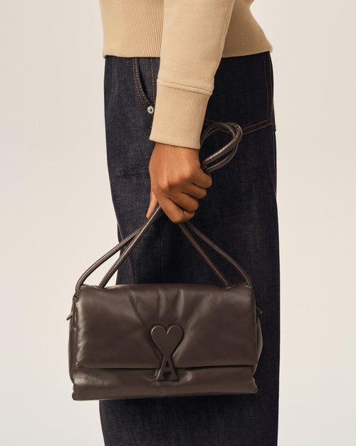 Bolso Voulez-Vous de cuero de vaca marrón - Mujer - 8 - AMI Paris - Ami Paris