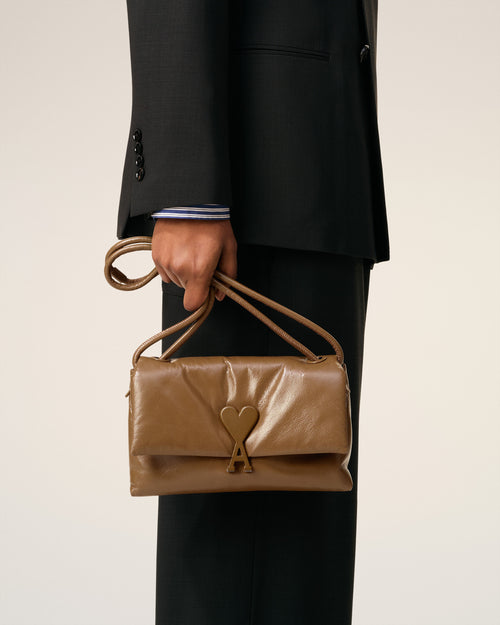 Brown Smooth Leather Voulez Vous Bag - 2 - Ami Paris