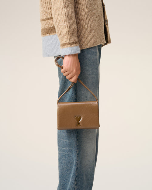 Brown Smooth Leather Voulez Vous Wallet Strap - 2 - Ami Paris