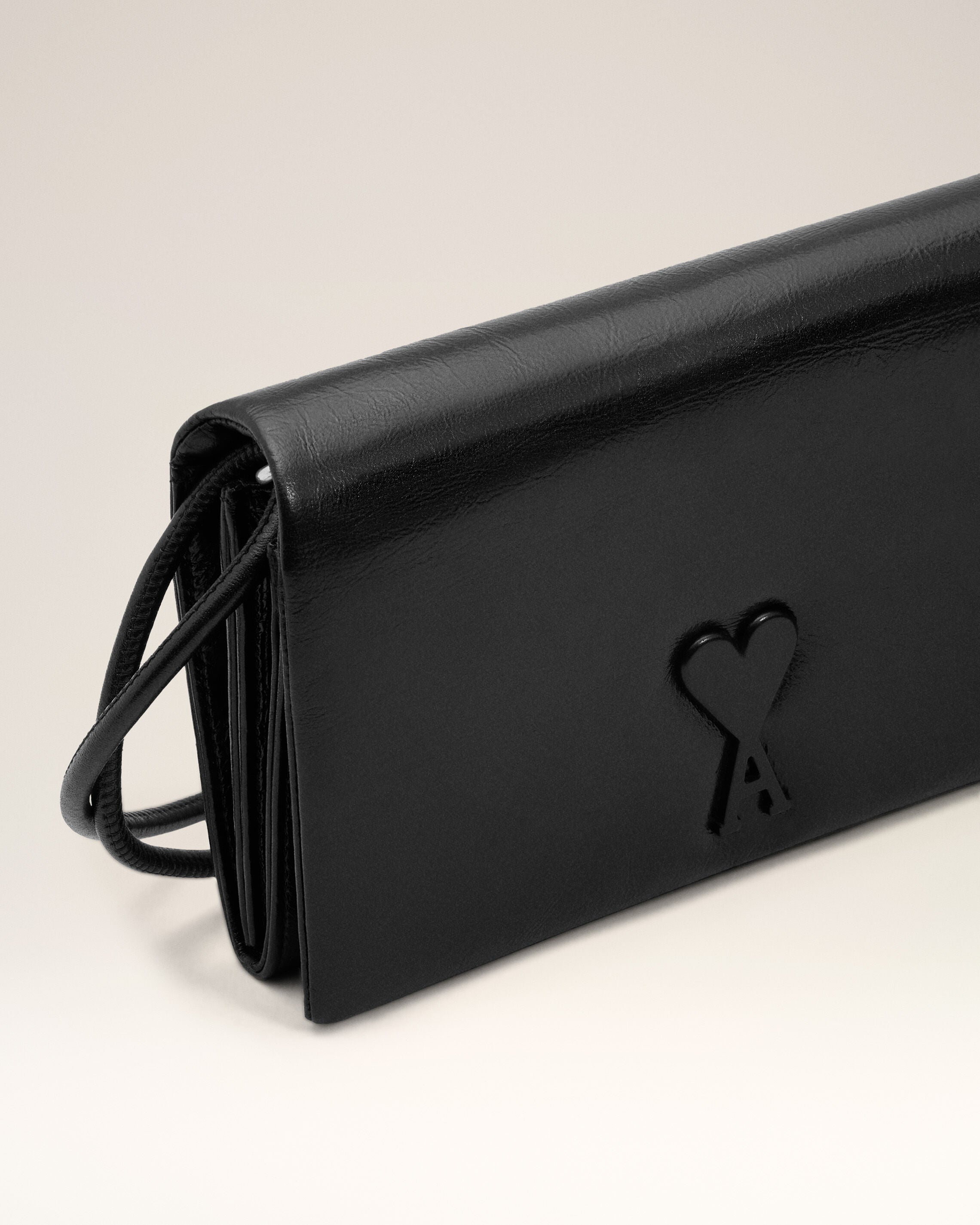 Black Cowhide Leather Voulez-Vous Wallet On Strap - 11