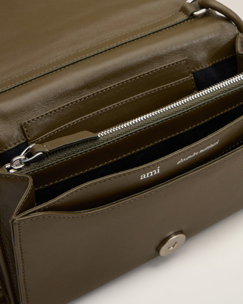 Khaki Leather Voulez-Vous Wallet Strap - 6 - Ami Paris