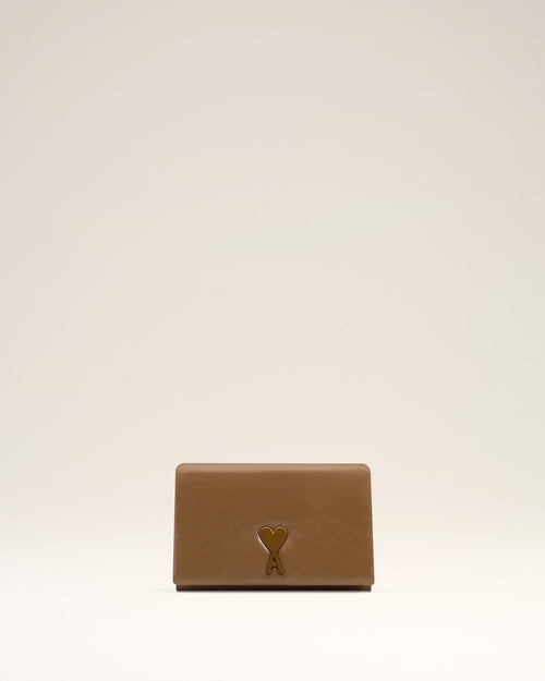                             Brown Smooth Leather Voulez Vous Wallet Strap - 3                         - Ami Paris