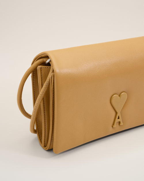 Yellow Cowhide Leather Voulez-Vous Wallet On Strap - 11 - Ami Paris