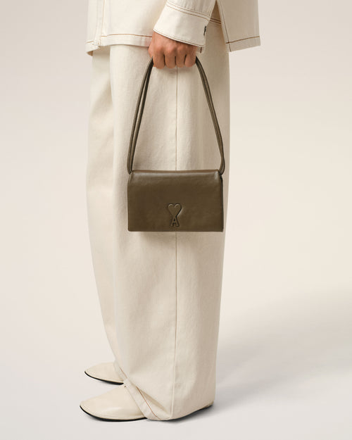 Khaki Leather Voulez-Vous Wallet Strap - 2 - Ami Paris