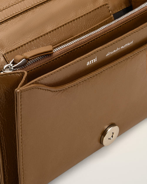 Brown Smooth Leather Voulez Vous Wallet Strap - 6 - Ami Paris