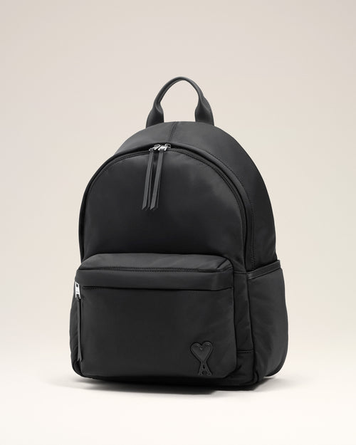 Black Nylon Canvas Marcel Backpack - 9 - Ami Paris