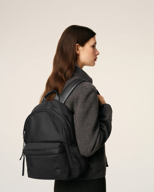                                     Black Nylon Canvas Marcel Backpack - 3                                 - Ami Paris