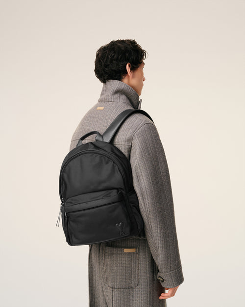 Black Nylon Canvas Marcel Backpack - 2 - Ami Paris