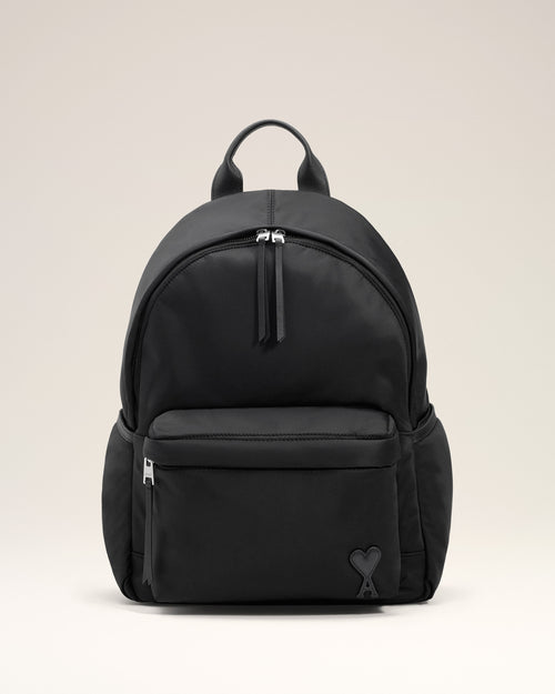                                 Black Nylon Canvas Marcel Backpack - 3                             - Ami Paris