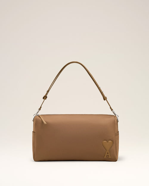 Borsa grande Marcel in tela di nylon marrone - 1 - Ami Paris