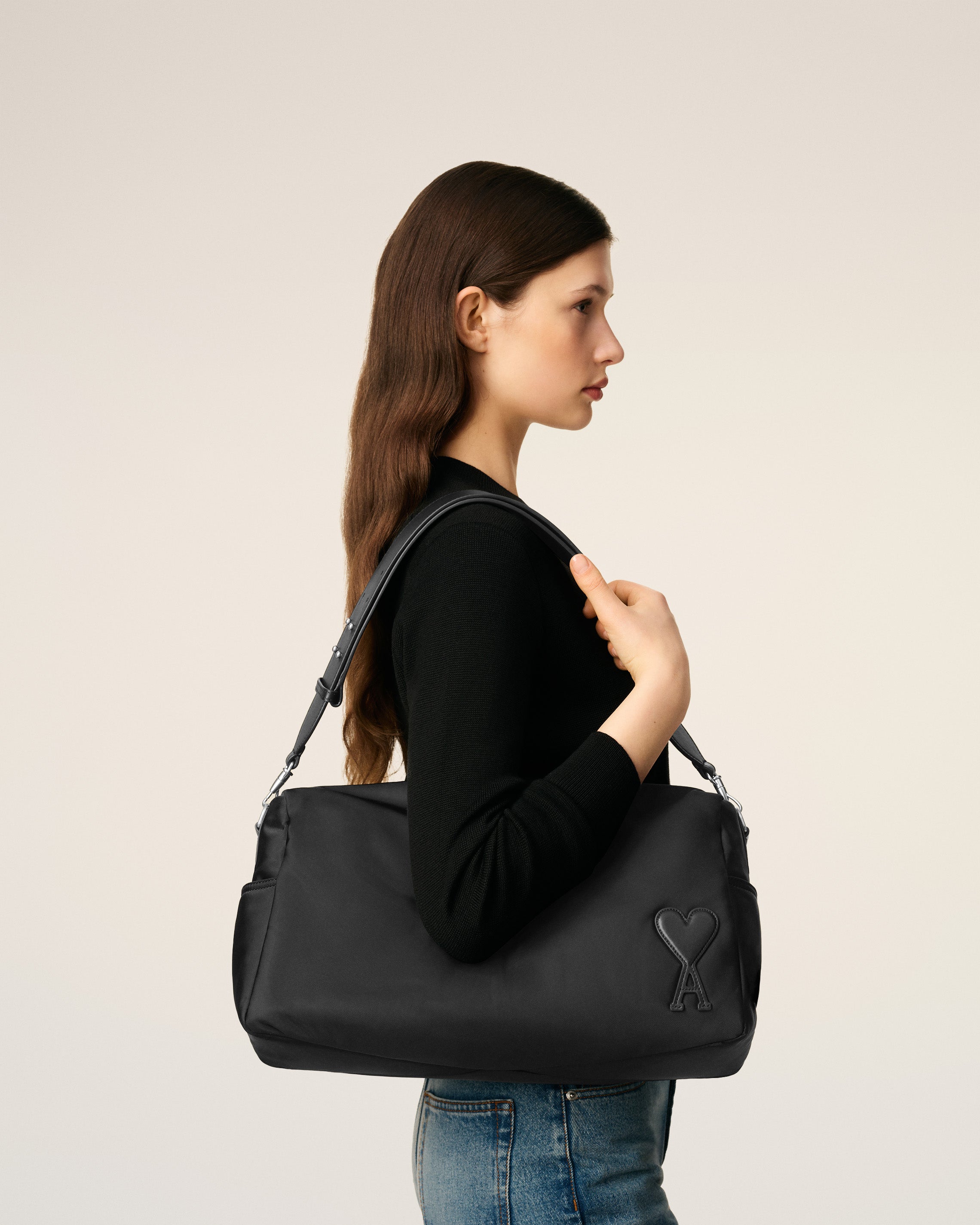 アミパリ ブラックナイロンショルダーバッグ AMI Alexandre Mattiussi PARIS (アミパリス ) Lunch Box ショルダー