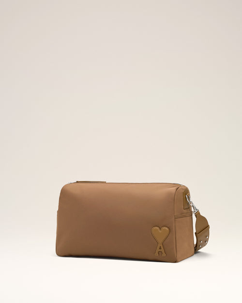 Bolso grande Marcel de lona de nailon marrón - 9 - Ami Paris