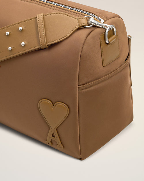 Bolso grande Marcel de lona de nailon marrón - 11 - Ami Paris