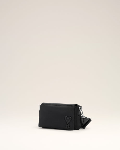 Bolso Marcel Lunch Box de lona de nailon negra - 3 - Ami Paris