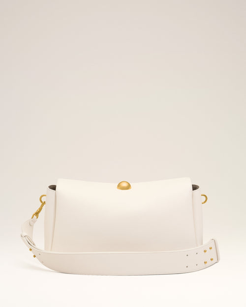 Sac Carrousel Moyen Blanc en Cuir De Veau - Homme - 5 - AMI Paris - Ami Paris