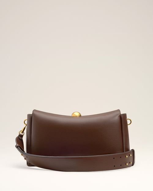 Brown Smooth Leather Carrousel Medium Bag - 5 - Ami Paris