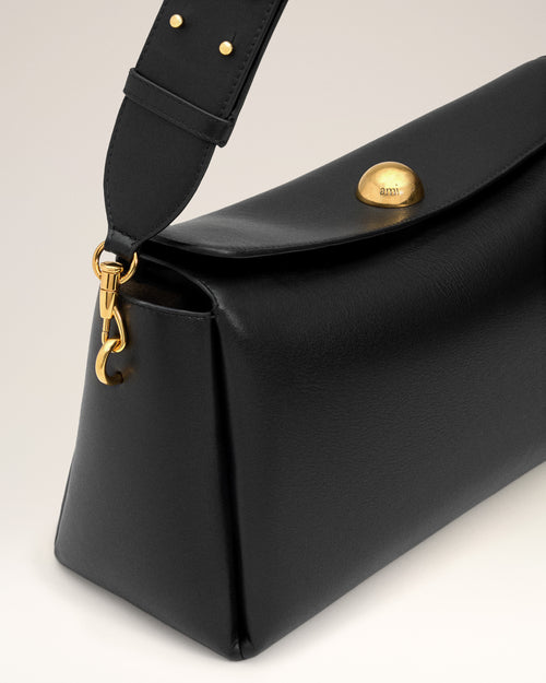 Black Cow Leather Carrousel Medium Bag - 13 - Ami Paris