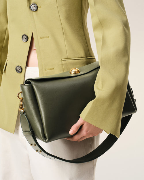                                     Green Cow Leather Carrousel Medium Bag - 3                                 - Ami Paris