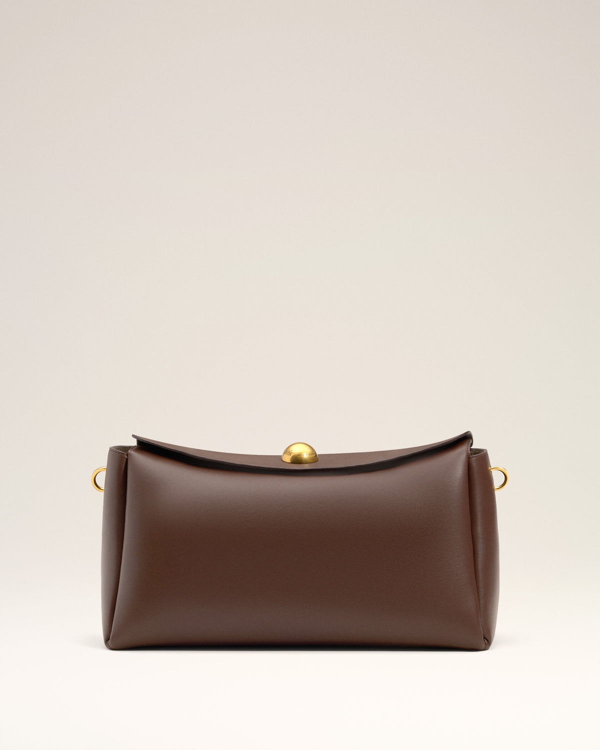 Bolso mediano Carrousel de piel lisa marrón - 3
