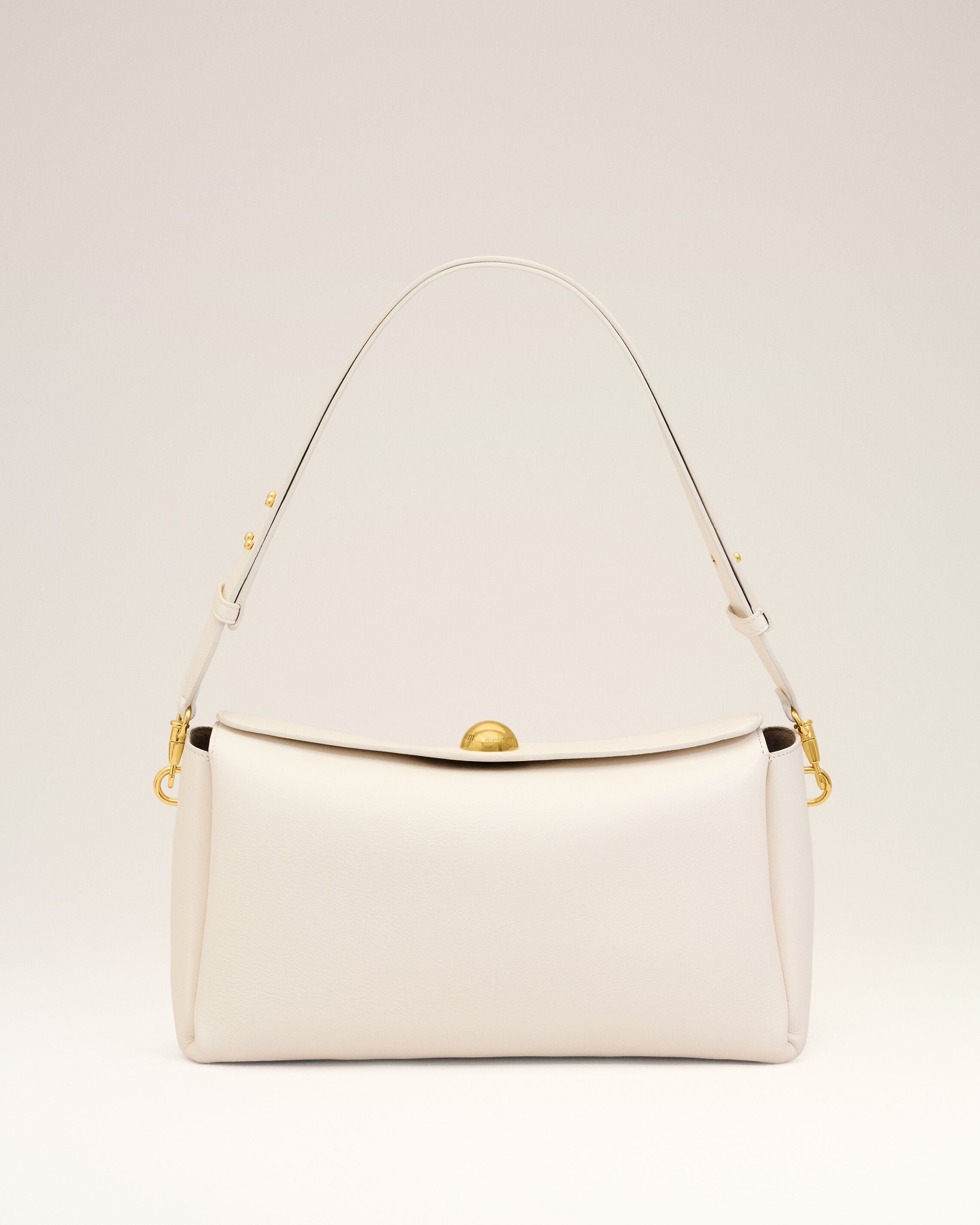Sac Carrousel Moyen Blanc en Cuir De Veau - 1