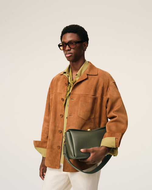 Green Cow Leather Carrousel Medium Bag - Man - 2 - AMI Paris - Ami Paris