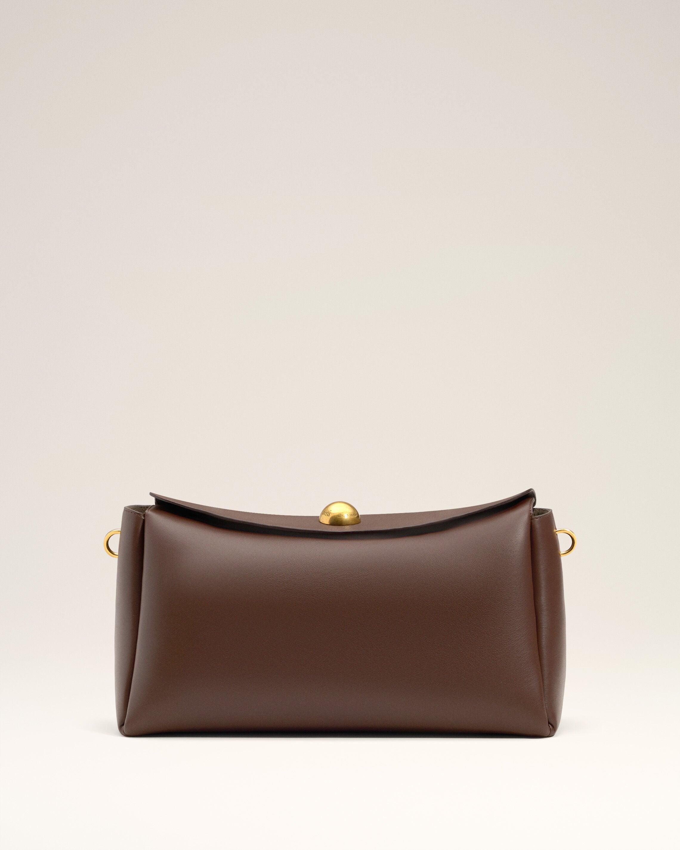 ブラウン スムースレザー カルーセル ミディアム バッグ チョコレート