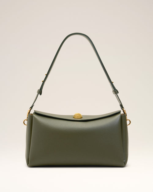 Green Cow Leather Carrousel Medium Bag - DARK KHAKI - Ami Paris
