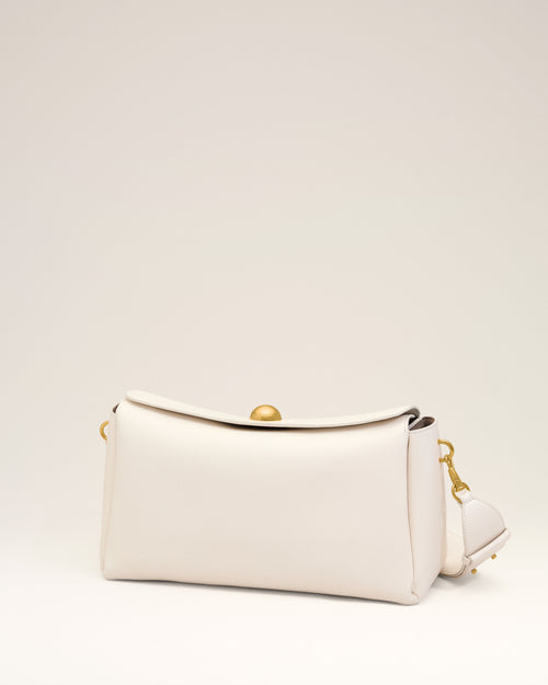 Sac Carrousel Moyen Blanc en Cuir De Veau - Femme - 16 - AMI Paris - Ami Paris