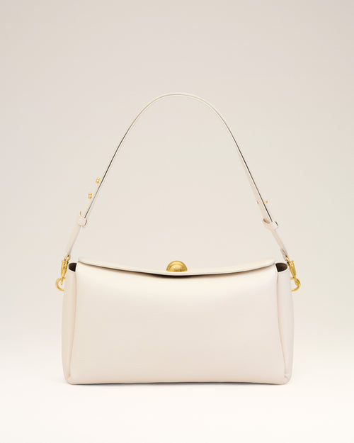 Sac Carrousel Moyen Blanc en Cuir De Veau - BLANC CREME - Ami Paris