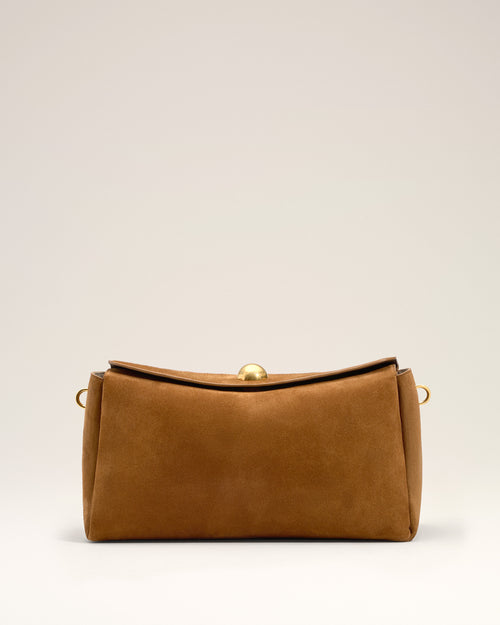 Brown Suede Leather Carrousel Medium Bag - 10 - Ami Paris
