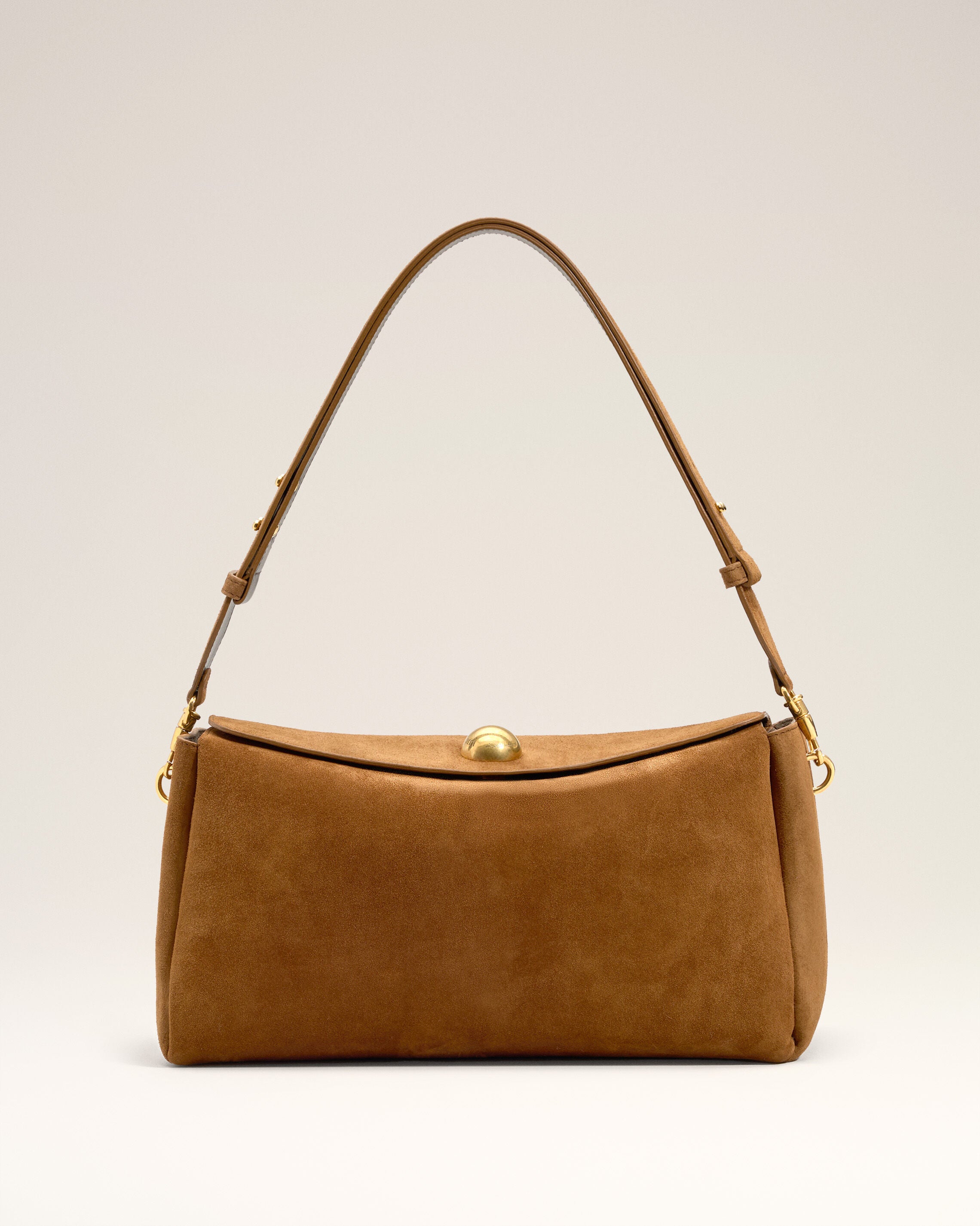 Brown Suede Leather Carrousel Medium Bag - 8