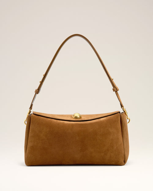 Brown Suede Leather Carrousel Medium Bag - 1 - Ami Paris