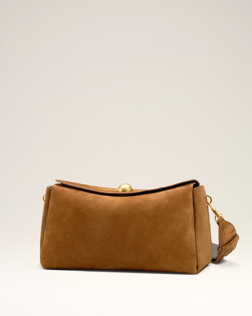Brown Suede Leather Carrousel Medium Bag - 4 - Ami Paris