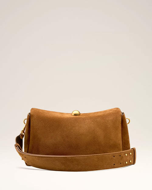 Brown Suede Leather Carrousel Medium Bag - 5 - Ami Paris