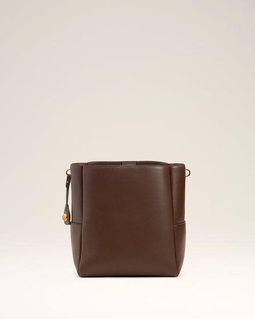 Brown Smooth Leather Carrousel Bucket Bag - Man - 3 - AMI Paris - Ami Paris
