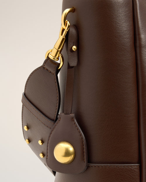 Brown Smooth Leather Carrousel Bucket Bag - Woman - 14 - AMI Paris - Ami Paris