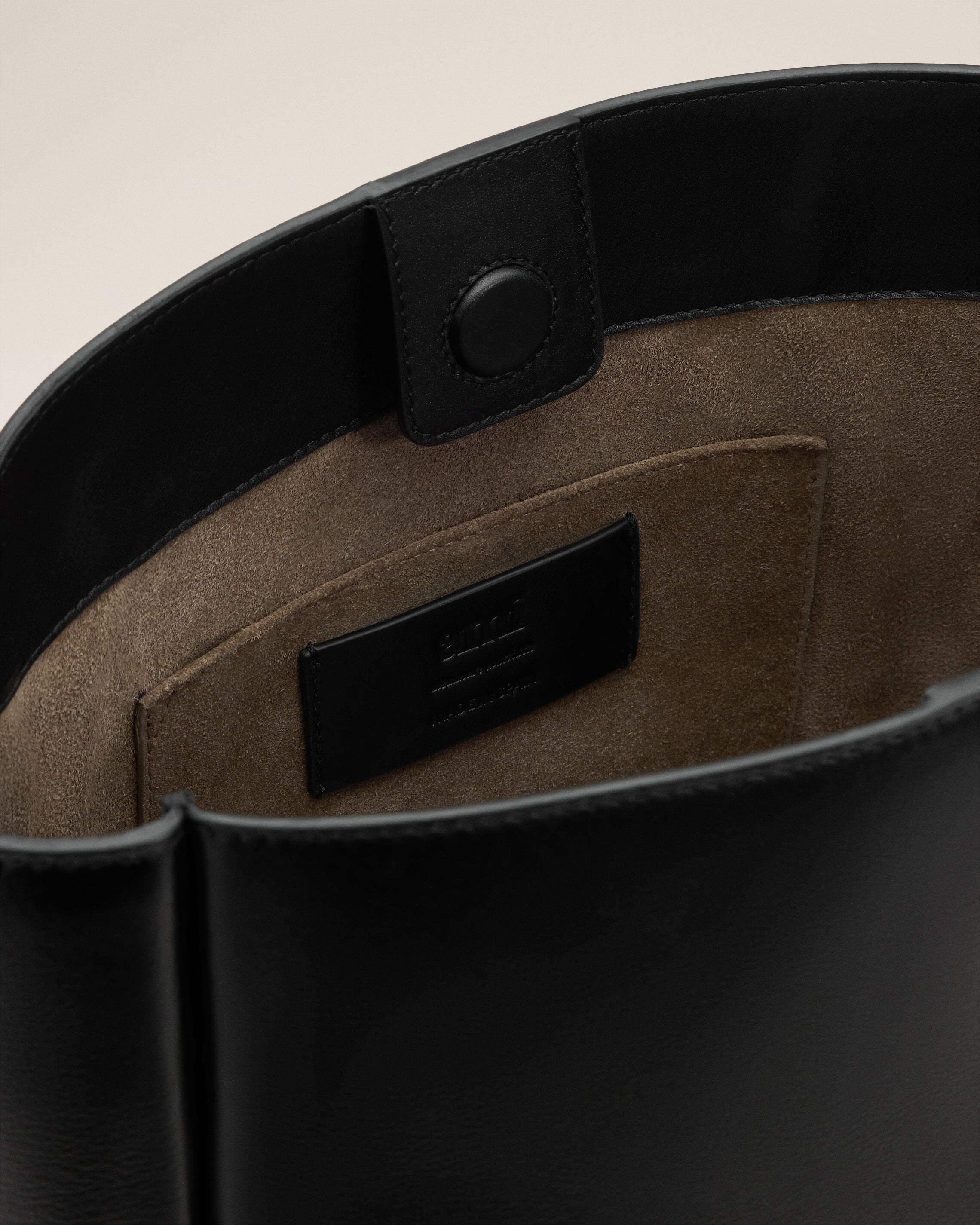 Black Smooth Leather Carrousel Bucket Bag - 7