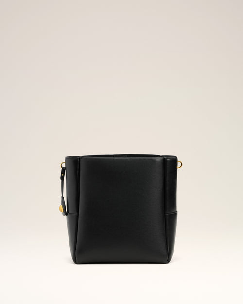 Black Smooth Leather Carrousel Bucket Bag - 10 - Ami Paris