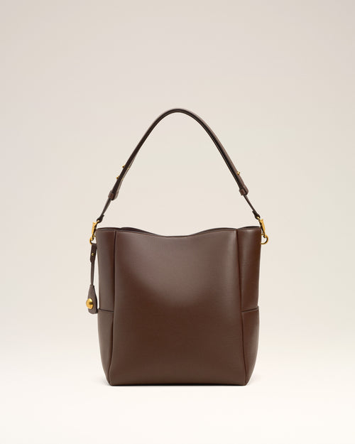 Brown Smooth Leather Carrousel Bucket Bag - 4 - Ami Paris